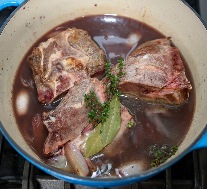 Red Wine Braised Beef Neck with Garlic and Shallots
