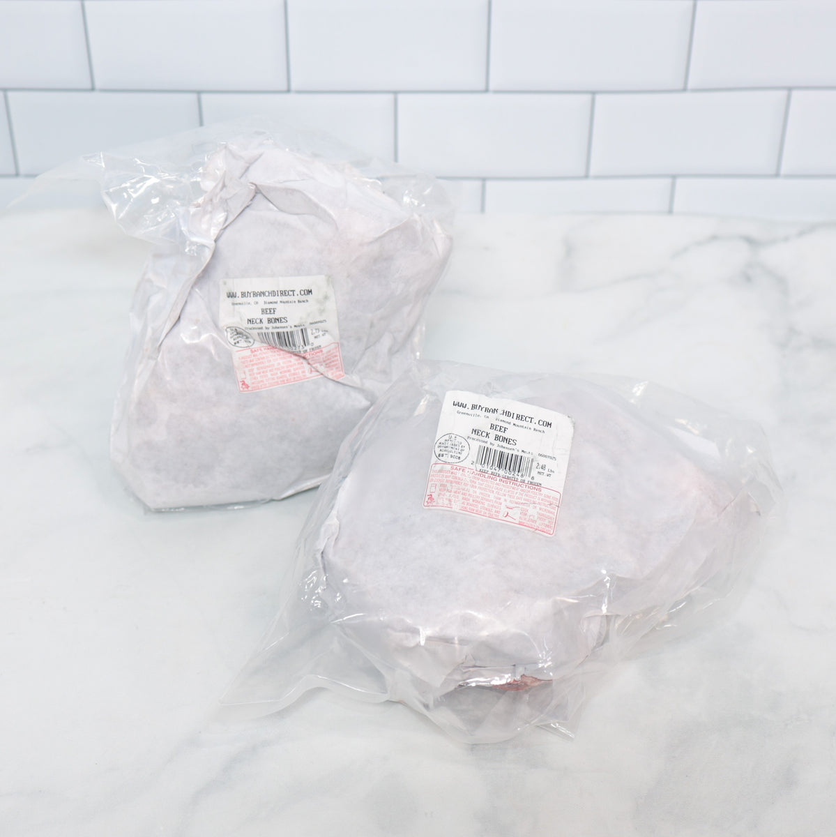 Beef Bones, Meaty Neck Bones Bundle Pack 5.06.0 lbs Buy Ranch Direct