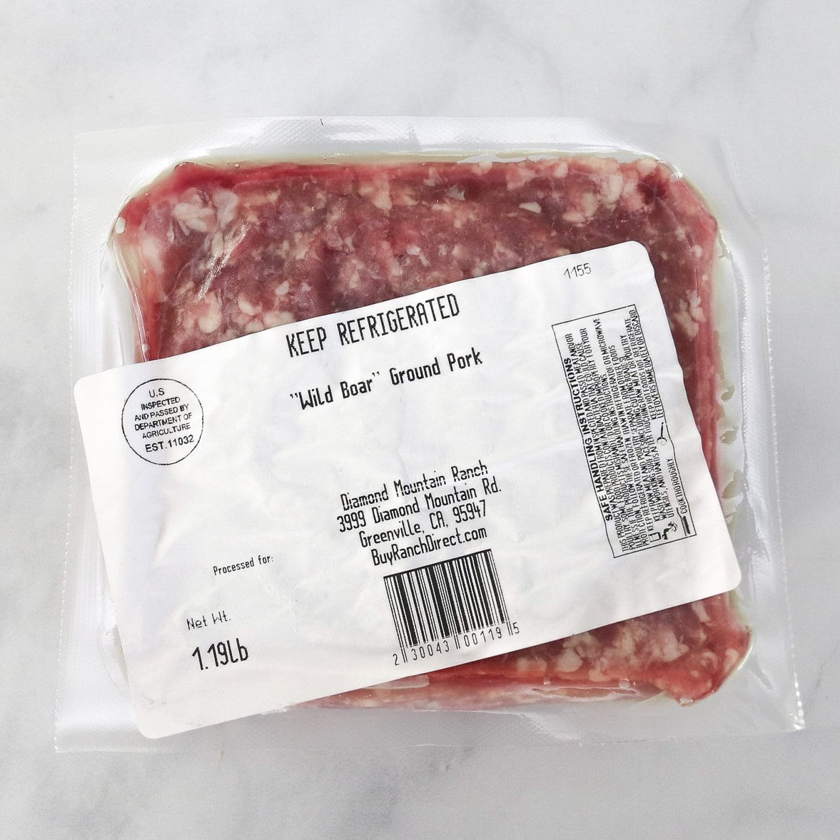Pork Wild Boar Ground 1.0+ lbs Buy Ranch Direct