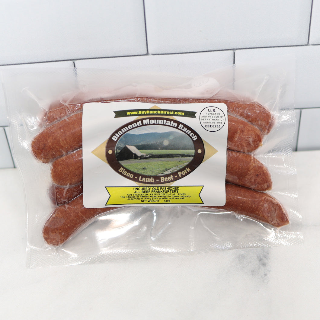Beef Uncured All-Beef Hot Dogs, Lamb Casing - 6 per pack - 0.75 lbs