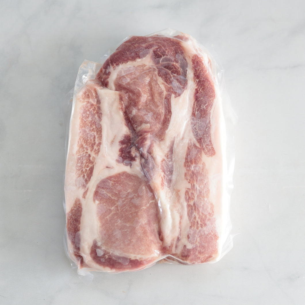 Pork Iberico Rib Chops - Center Cut, BONELESS - Double Pack - Multiple Sizes Available