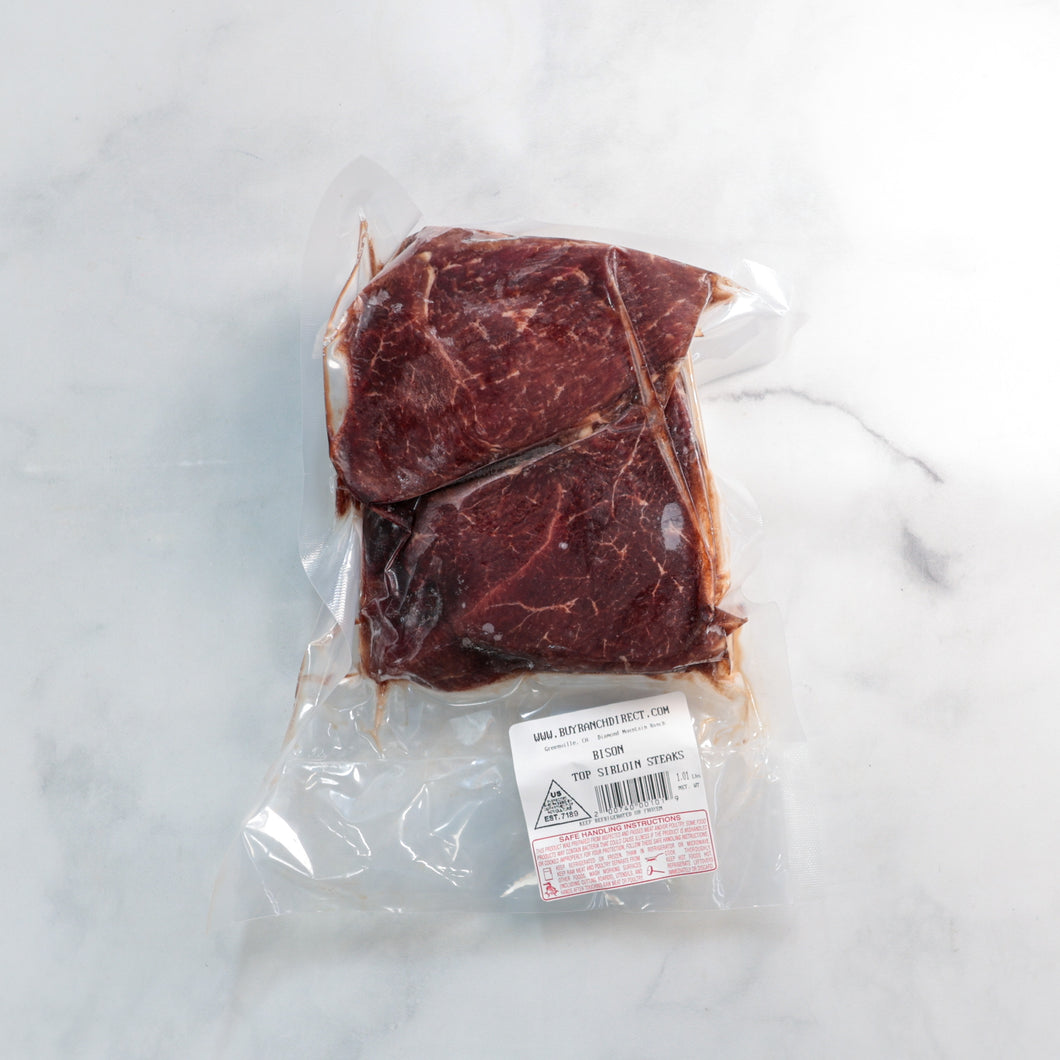 Bison Top Sirloin Steaks, Double Pack - 1.0 lbs