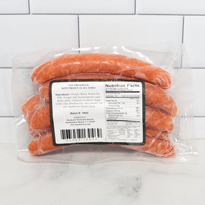 Chicken Uncured Hot Dogs, Lamb Casing - 6 per pack - 0.75 lbs