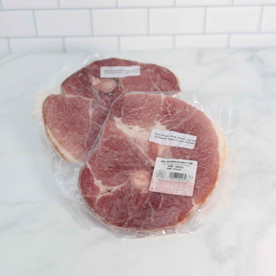 Pork Ham Steak, Bone-In - 1.0 lbs - Bundle Pack - 2-2.5 lbs