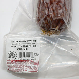 Elk & Pork Smoked Salami (Frozen) - 1.0 lbs