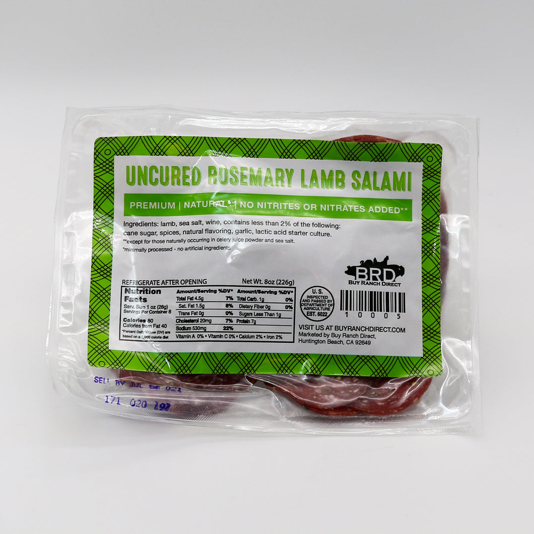 Salami Rosemary Lamb - 8 oz - Pre Sliced Pack